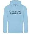 Мужская толстовка (худи) One love Porsche Голубой фото