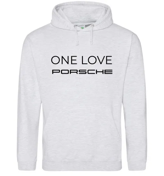 Женская толстовка (худи) One love Porsche Серый меланж фото
