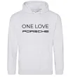 Женская толстовка (худи) One love Porsche Серый меланж фото