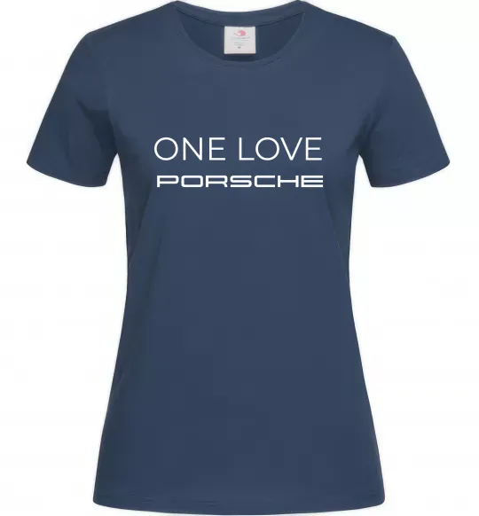 Женская футболка One love Porsche Темно-синий фото