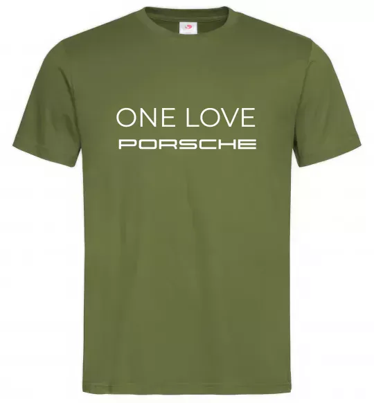 Чоловіча футболка One love Porsche Оливковий фото