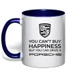 Чашка з кольоровою ручкою You can drive Porsche Глибокий темно-синій фото