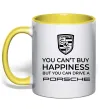 Чашка с цветной ручкой You can drive Porsche Лимонный фото
