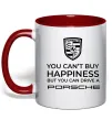 Чашка з кольоровою ручкою You can drive Porsche Червоний фото
