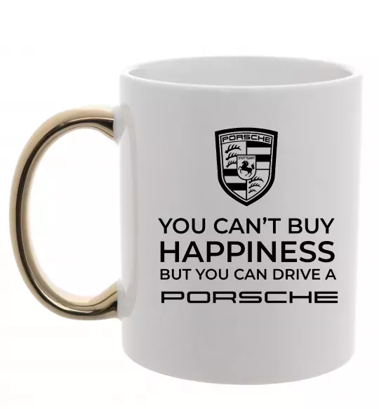 Чашка з кольоровою ручкою You can drive Porsche Золото фото