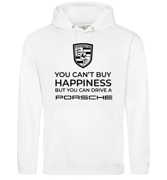 Мужская толстовка (худи) You can drive Porsche Белый фото