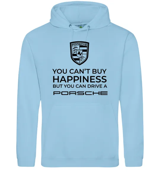 Женская толстовка (худи) You can drive Porsche Голубой фото