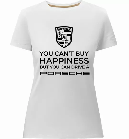 Женская премиум футболка You can drive Porsche Белый фото