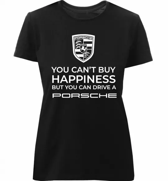 Женская премиум футболка You can drive Porsche Черный фото