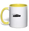 Чашка з кольоровою ручкою Porsche car Лимонний фото