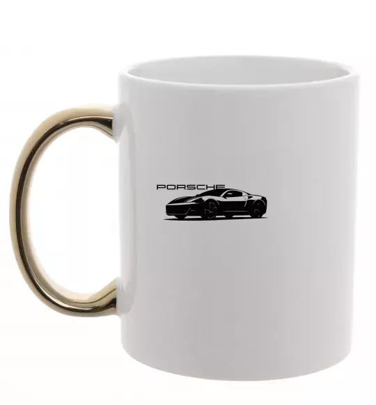 Чашка с цветной ручкой Porsche car Золото фото