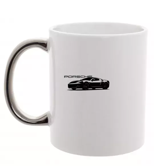 Чашка с цветной ручкой Porsche car Серебро фото