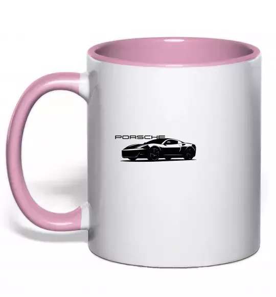 Чашка с цветной ручкой Porsche car Нежно розовый фото