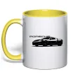 Чашка с цветной ручкой Porsche car Лимонный фото