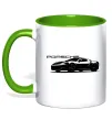 Чашка с цветной ручкой Porsche car Лаймовый фото