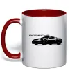 Чашка с цветной ручкой Porsche car Красный фото