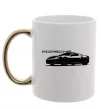 Чашка с цветной ручкой Porsche car Золото фото