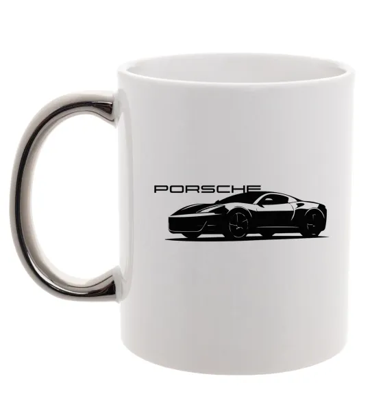 Чашка с цветной ручкой Porsche car Серебро фото
