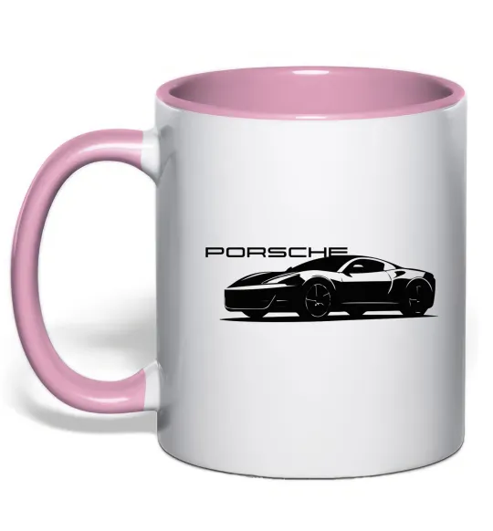 Чашка с цветной ручкой Porsche car Нежно розовый фото