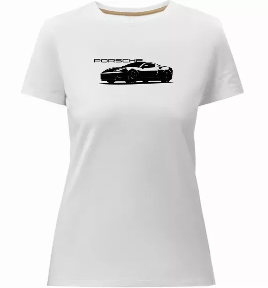 Жіноча преміум футболка Porsche car Білий фото