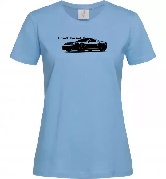 Жіноча футболка Porsche car Блакитний фото