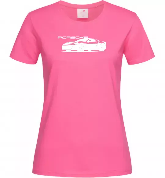 Жіноча футболка Porsche car Яскраво-рожевий фото