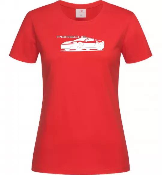Жіноча футболка Porsche car Червоний фото