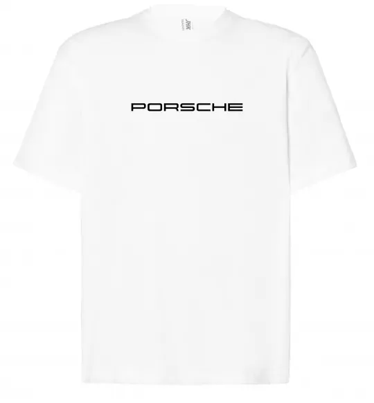 Футболка Оверсайз Porsche напис Белый фото
