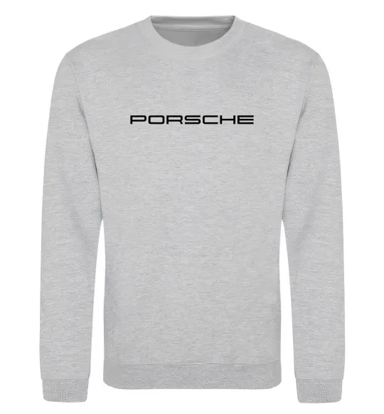 Світшот Porsche напис Сірий меланж фото