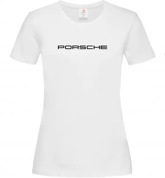 Женская футболка Porsche напис Белый фото