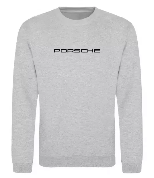 Світшот Porsche напис Сірий меланж фото