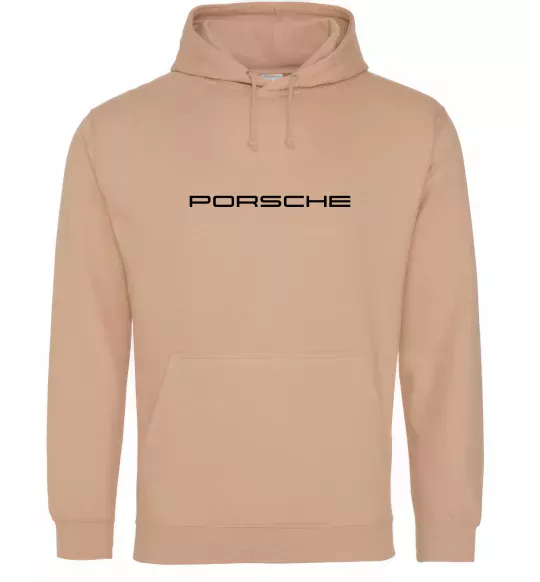 Женская толстовка (худи) Porsche напис Песочный фото