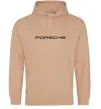 Женская толстовка (худи) Porsche напис Песочный фото