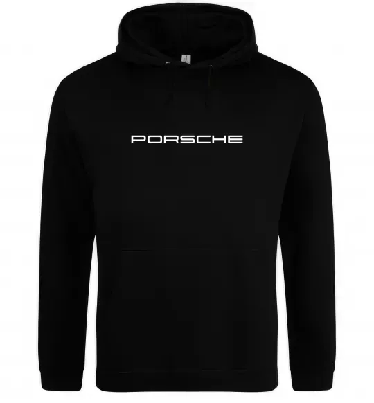 Чоловіча толстовка (худі) Porsche напис Чорний фото