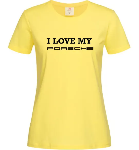 Женская футболка I love my Porsche Лимонный фото