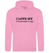Мужская толстовка (худи) I love my Porsche Розовый фото