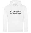 Чоловіча толстовка (худі) I love my Porsche Білий фото