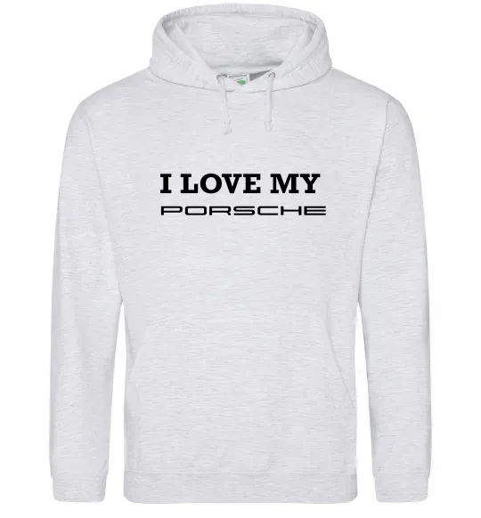 Чоловіча толстовка (худі) I love my Porsche Сірий меланж фото