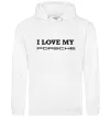 Жіноча толстовка (худі) I love my Porsche Білий фото