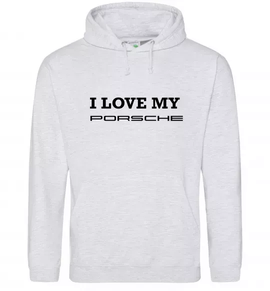 Жіноча толстовка (худі) I love my Porsche Сірий меланж фото