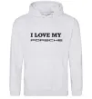Жіноча толстовка (худі) I love my Porsche Сірий меланж фото