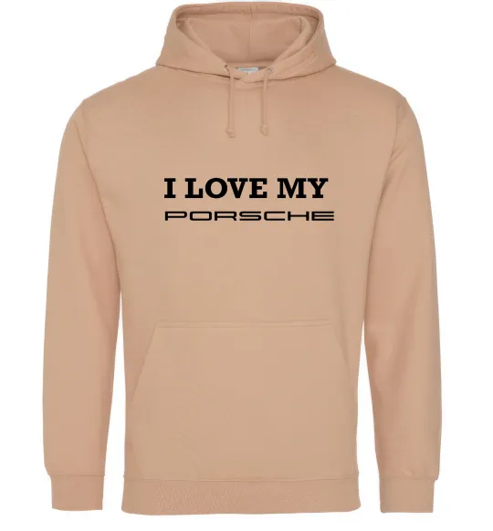 Жіноча толстовка (худі) I love my Porsche Пісочний фото