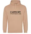 Жіноча толстовка (худі) I love my Porsche Пісочний фото