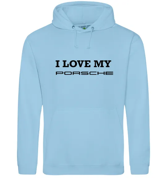 Жіноча толстовка (худі) I love my Porsche Блакитний фото