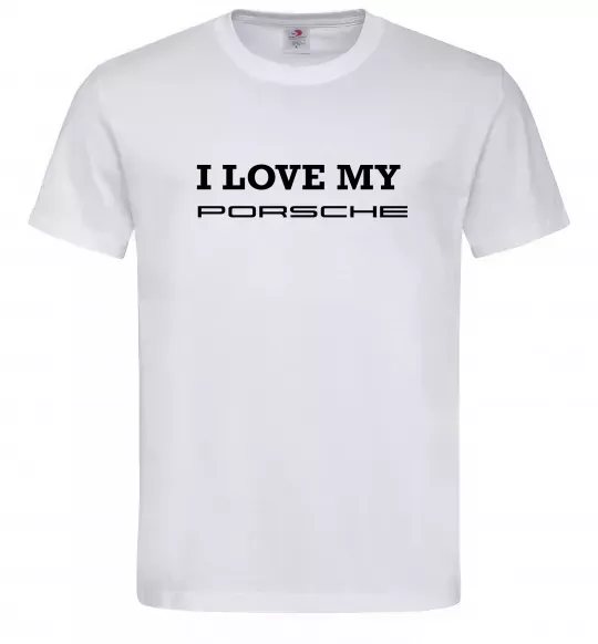 Чоловіча футболка I love my Porsche Білий фото