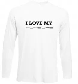 Лонгслів I love my Porsche Білий фото