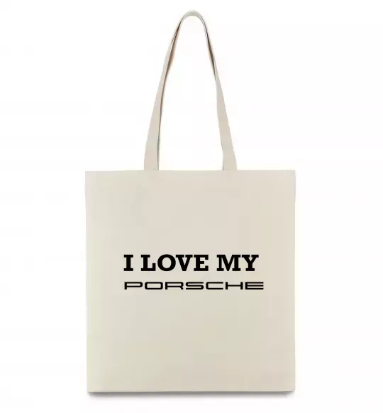 Еко-сумка I love my Porsche Бежевий фото