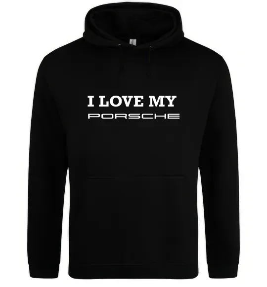 Чоловіча толстовка (худі) I love my Porsche Чорний фото