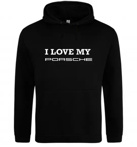 Жіноча толстовка (худі) I love my Porsche Чорний фото