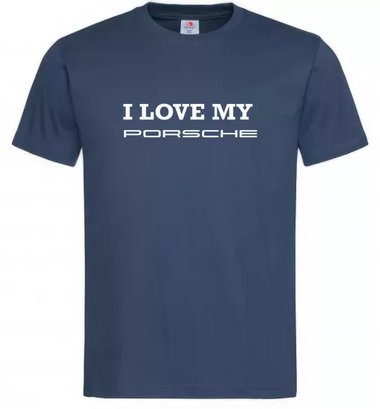 Чоловіча футболка I love my Porsche Темно-синій фото